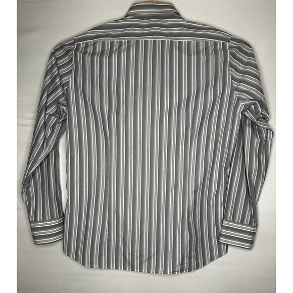 BOSS Hugo Boss Regular Fit Gray Striped Button Up Shirt Men’s Size Large - Picture 3 of 7